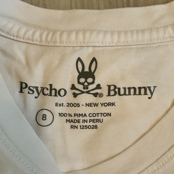 Psycho Bunny Mens 8 XXL White Multi Color Graphic Tee Shirt Cotton Logo MSRP $60 - Picture 2 of 6
